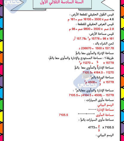 تقييم رياضيات نهاية الثلاثي الأول