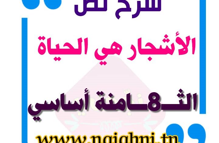 شرح نص الاشجار هي الحياة