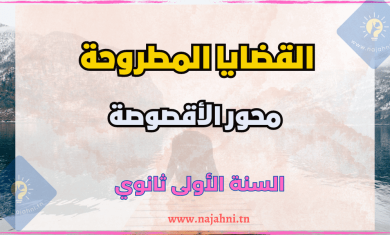 القضايا المطروحة في محور الأقصوصة