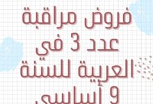 إمتحانات و إختبارات مراقبة عدد 3 للثلاثي الثالث في العربية للسنة التاسعة أساسي