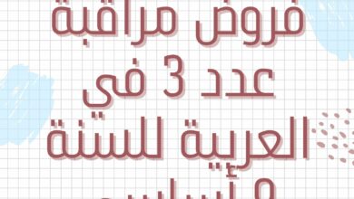 إمتحانات و إختبارات مراقبة عدد 3 للثلاثي الثالث في العربية للسنة التاسعة أساسي