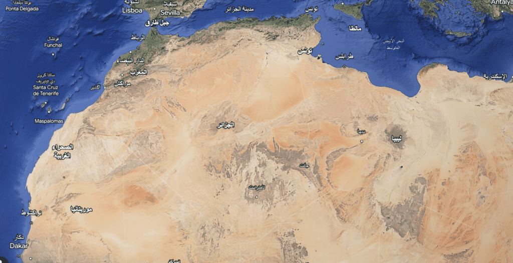 المغرب العربي من الأقمار الإصطناعية