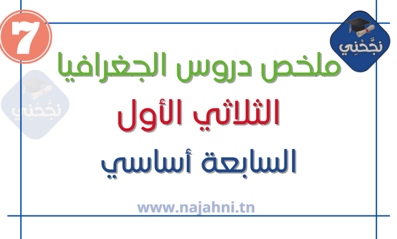 ملخص دروس الجغرافيا الثلاثي الأول 7 اساسي