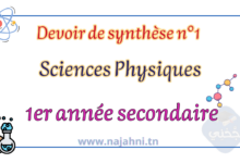 Devoir de synthèse n°1 en Sciences Physiques -1er année secondaire