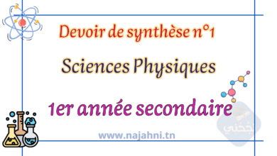 Devoir de synthèse n°1 en Sciences Physiques -1er année secondaire