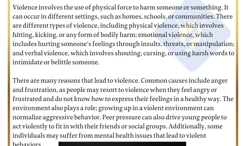 Understanding and Combating Violence