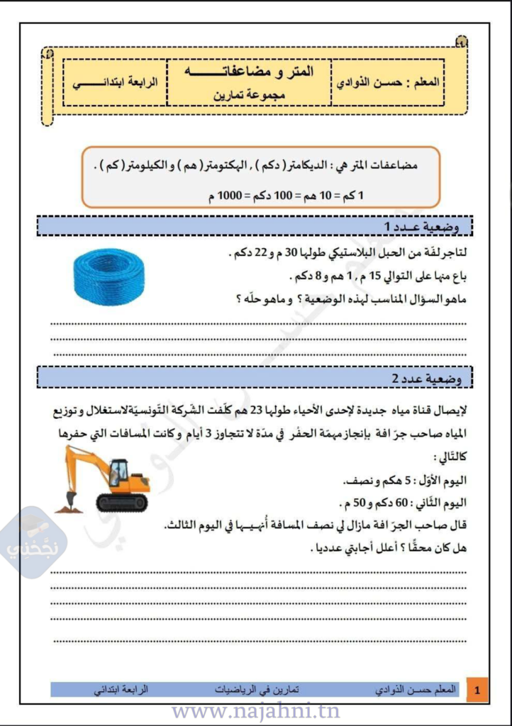 المتر ومضاعفاته